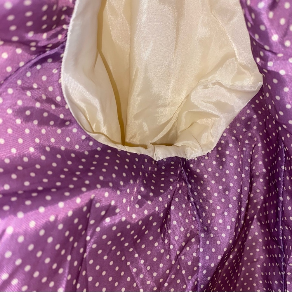 Merona White Coat Cream Purple Polka Dot Jacket Trench XL Extra Large Target - Picture 10 of 14